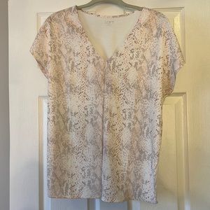 LOFT Pink Snakeskin Print Top Size Small